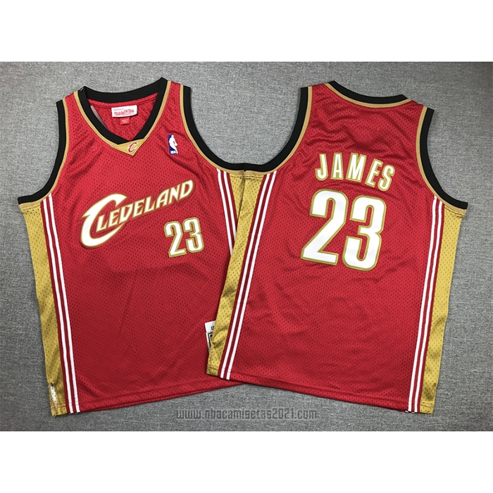 Camiseta Nino Cleveland Cavaliers LeBron James #23 Mitchell & Ness 2003-04 Rojo